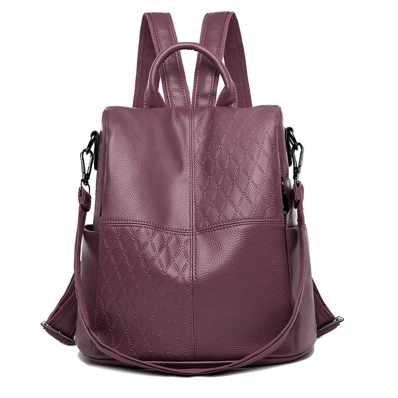 3 in 1 Fashion Women Anti-Theft Backpack High Split Vintage Leather